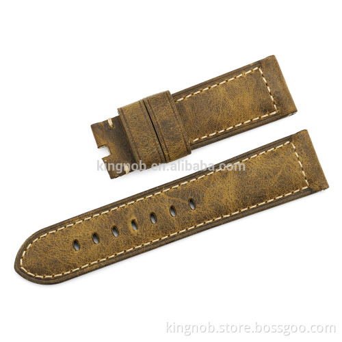24mm vintage assolutamente calf leahter watch band padded pre-v watch strap for Panerai 44 men belt